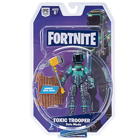 Fortnite - Toxic Trooper játékfigura 10 cm + 1 db építő panel