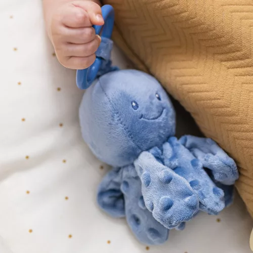 Nattou felhúzós rezgõ játék plüss Lapidou - Octopus kék