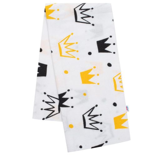 New Baby pelenka flanell fehér korona