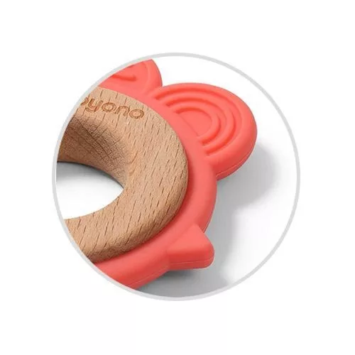 BabyOno rágóka - fa/szilikon  Hen 1075/03