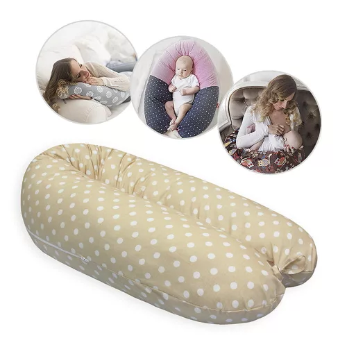 Scamp szoptatós párna univerzális pamut Beige Dots SZPE238