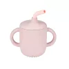 Nattou itatópohár szívószálas szilikon 150ml pink
