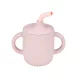 Nattou itatópohár szívószálas szilikon 150ml pink