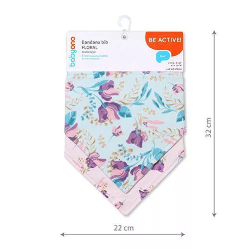 BabyOno elõke - háromszög 2db Floral 879/16