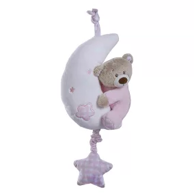   Gamberritos felhúzós zenélõ játék plüss maci holdon rózsaszín 9829