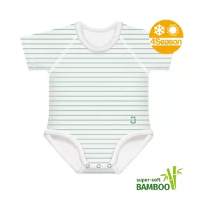   J Bimbi kombidressz 0-36 hó bambusz 4 Seasons csíkos aqua zöld 12044