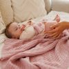 BabyOno babatakaró organikus pamut kötött 75x100cm rózsaszín 1647/01