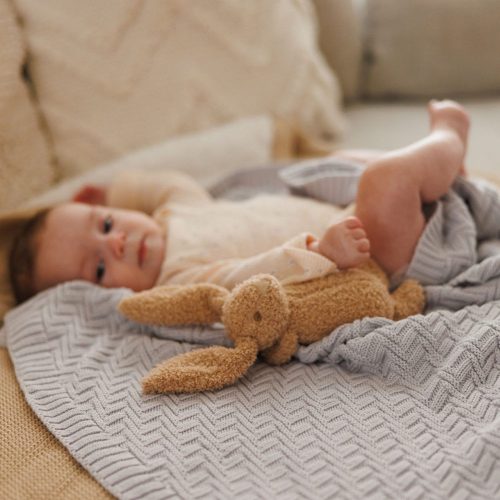 BabyOno babatakaró organikus pamut kötött 75x100cm szürke 1647/02