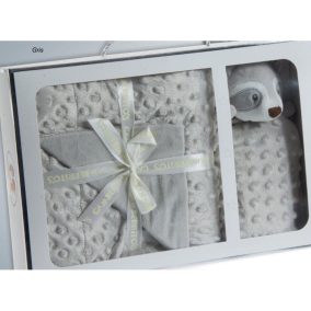   Gamberritos takaró plüss buborékos anyagú 80x110cm szundikendõvel szürke mosómedve 10887