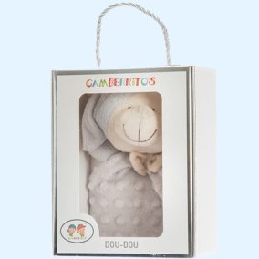   Gamberritos szundikendõ - plüss buborékos anyagú maci szürke 10702