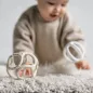 Nattou rágóka szilikon labda szett 2db  fehér-clay