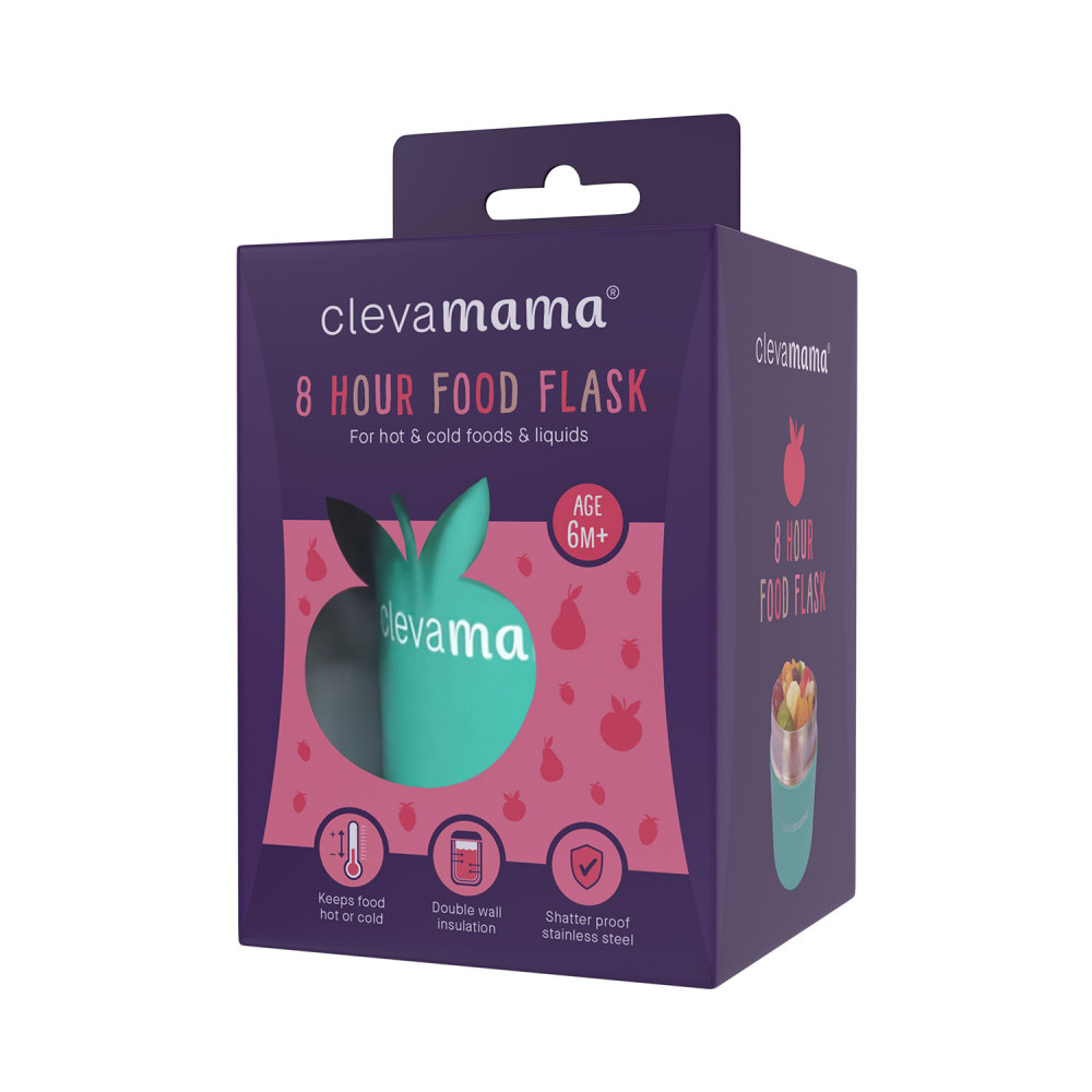 Clevamama étel termosz 240 ml rozsdamentes acél és csepegésmentes (7027)