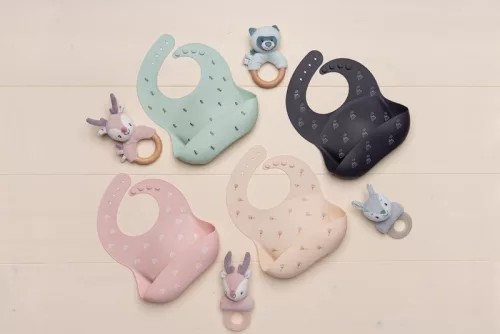 PETITE&MARS  Szilikon előke Sam Beige Dandelion