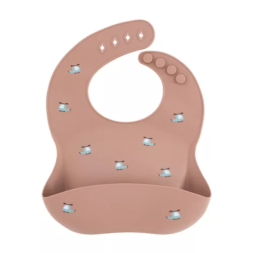 PETITE&MARS Szilikon előke Take&Match Kék Helikopterek 6m+