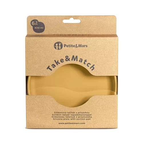 PETITE&MARS  Szilikon tányér tapadókoronggal Take&Match Intense Ochre 6m+