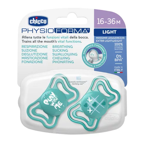 CHICCO Physio Light szilikon cumi kék 16-36 hónapos, 2 db