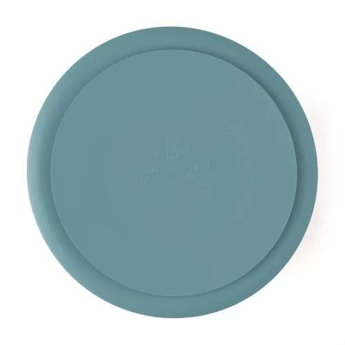 PETITE&MARS Szilikon osztott kerek tányér Take&Match Frosted Sky 6m+