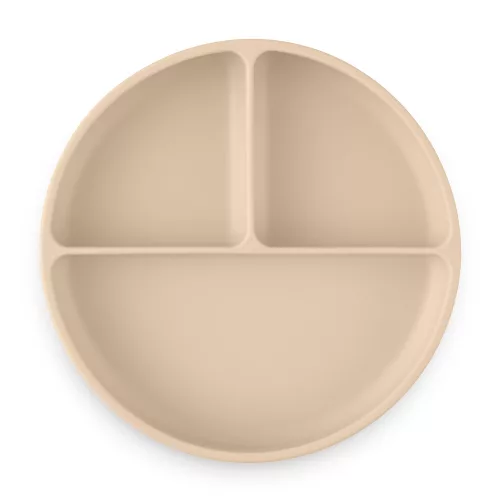 PETITE&MARS Szilikon osztott tányér, kerek Take&Match Desert Sand 6m+