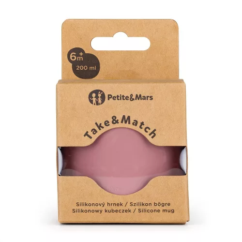 PETITE&MARS Szilikon bögre Take&Match Dusty Rose 6m+