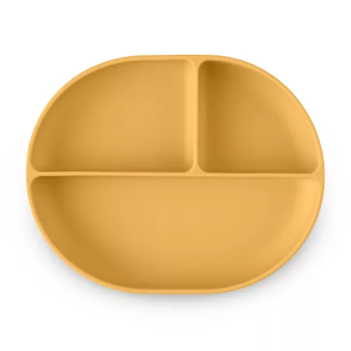 PETITE&MARS Szilikon osztott tányér, ovális Take&Match Intense Ochre 6m+