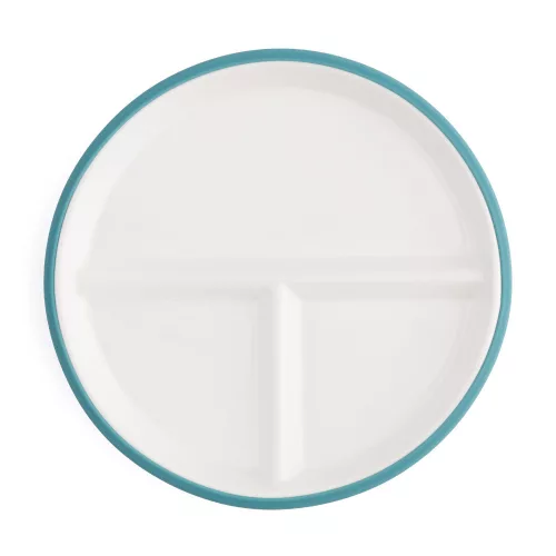 PETITE&MARS Kerámia tányér szilikon borítással Teal Blue