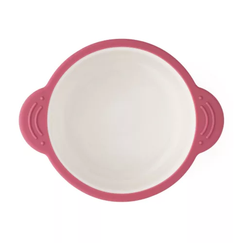 PETITE&MARS Kerámia tálka szilikon borítással Candy Pink