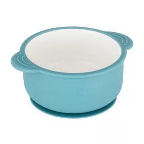 PETITE&MARS Kerámia tálka szilikon borítással Teal Blue