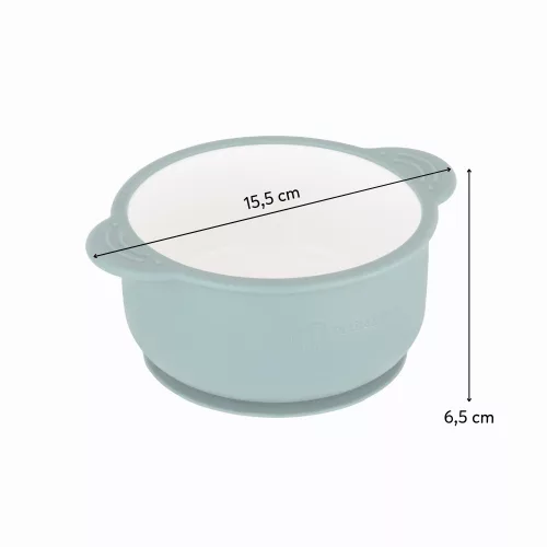 PETITE&MARS Kerámia tálka szilikon borítással Misty Green
