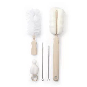 BABYONO Cumisüveg- és cumikefék levehető nyéllel Beige