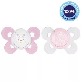   CHICCO Physio Comfort szilikon cumi 2-6m lány - nyuszi/pöttyök 2 db