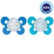 CHICCO Cumisüveg Physio Comfort szilikon éjszakai 16-36h fiú - macska/csillagok 2 db