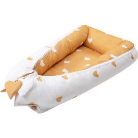 Bubaba babafészek pamut "L" méret- Yellow hearts