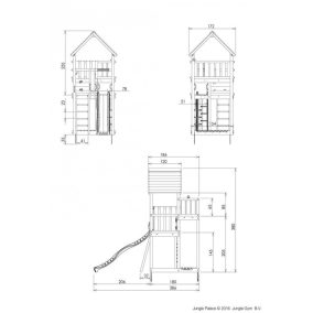   Kerti játszótér - Jungle Gym Palace játszótorony csúszdával és ajándék vágással