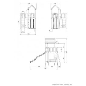   Kerti játszótér - Jungle Gym Mansion játszótorony csúszdával és ajándék vágással