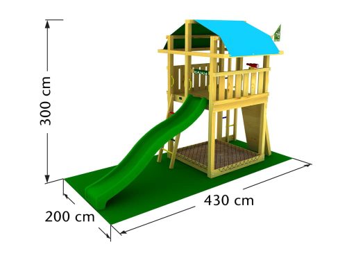 Kerti játszótér - Jungle Gym Fort játszótorony csúszdával és ajándék vágással