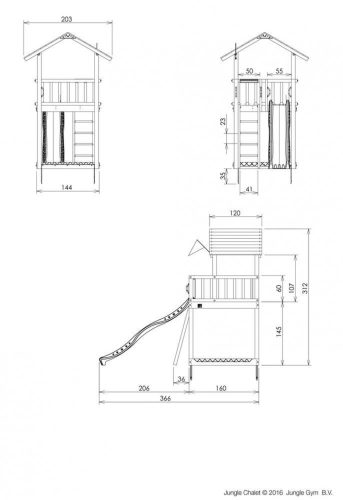 Jungle Gym Chalet kerti játszótér csúszdával és ajándék vágással