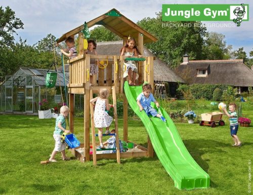 Jungle Gym Chalet kerti játszótér csúszdával és ajándék vágással