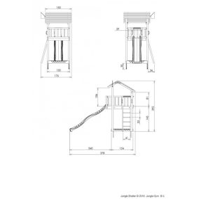   Kerti játszótér - Jungle Gym Shelter játszótorony csúszdával és ajándék vágással