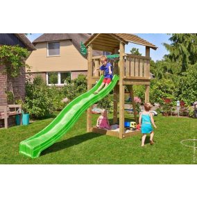   Kerti játszótér - Jungle Gym Cottage játszótorony csúszdával és ajándék vágással