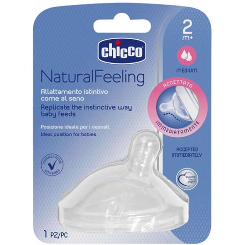 Chicco Natural Feeling közepes folyású ferde etetőcumi 2 hó+ (1db)
