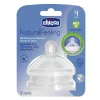 CHICCO Natural Feeling szilikon cumisüveg cumi állítható átfolyással 4h+ 2 db