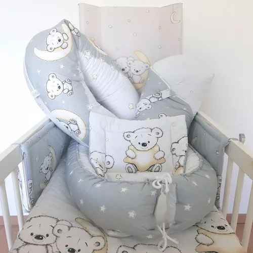 Moni DOMBABY Babafészek  50x75cm  SZÜRKE CSILLAGOS