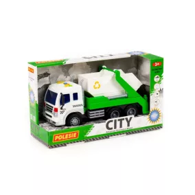 Moni Polesie műanyag konténeres autó fehér/zöld