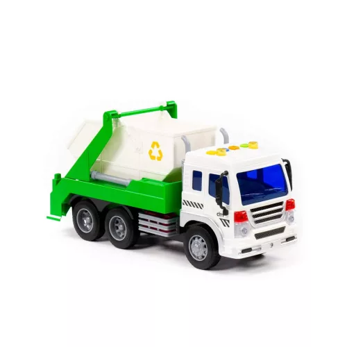 Moni Polesie műanyag konténeres autó fehér/zöld