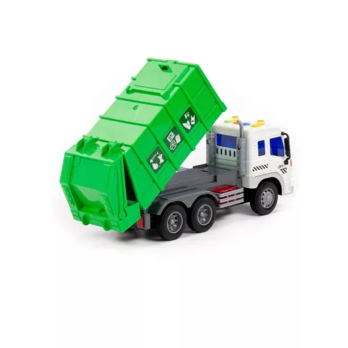 Moni Polesie műanyag szelektív kukásautó fényekkel, hangokkal sötétzöld