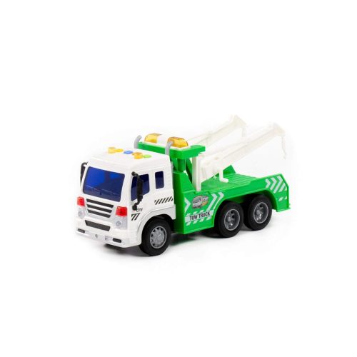 Moni Polesie műanyag vontatóautó fényekkel, hangokkal fehér/zöld