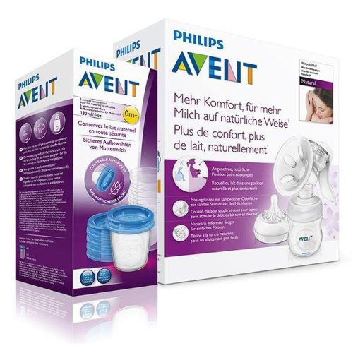 Philips Avent kézi mellszívó + ajándék 5db VIA 180ml pohárral