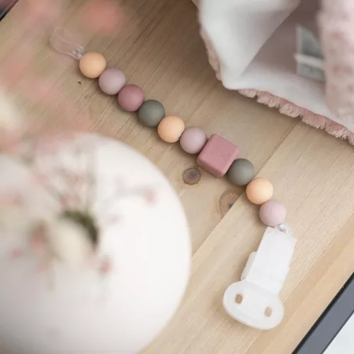 NATTOU Szilikon cumitartó pánt peach  BPA mentes