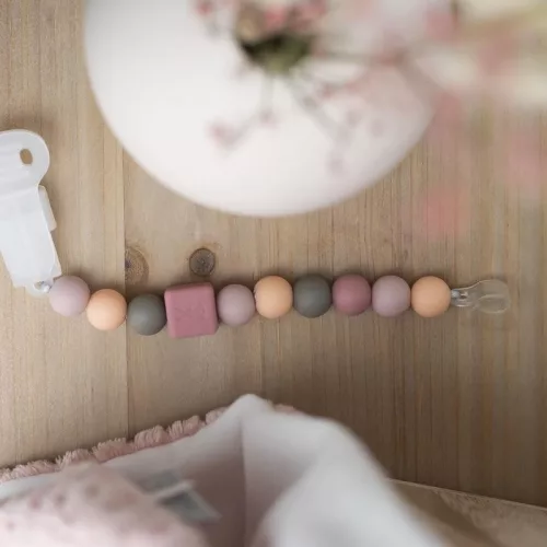 NATTOU Szilikon cumitartó pánt peach  BPA mentes