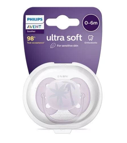 Philips AVENT SCF092/03 Játszócumi Ultrasoft Premium 0-6hó lila 1 db